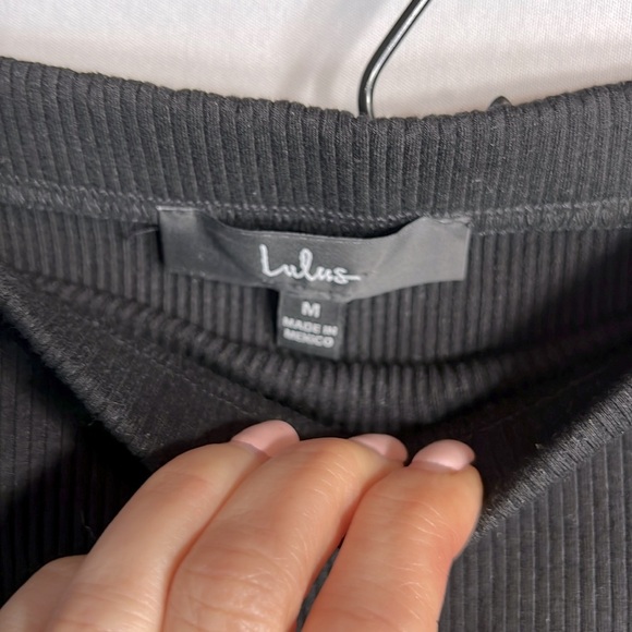 Lulus Black Ribbed Midi Skirt size M - Picture 4 of 7